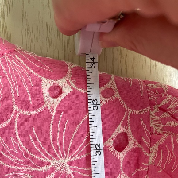 Tuckernuck POMANDER PLACE Pink Floral Eyelet Samantha Dress Sz Small - Picture 15 of 16